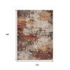 HomeRoots 10' X 14' Rust And Beige Abstract Washable Indoor Outdoor Area Rug - 3 of 4