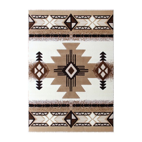 JILANGCA Rustic Southwestern Area Rug for Living Room,Aztec Tribal Native American Indian Geometric,Throw Rugs Soft Large Floor Carpets Mat Non Slip Washable