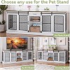 ALAULM Large Pet Crate Furniture,  Versatile Modern Design Dog Kennel, Indoor-Style Dog Cage for 2 Pets, Wooden TV Stand with Divider & Drawer Storage - 3 of 4