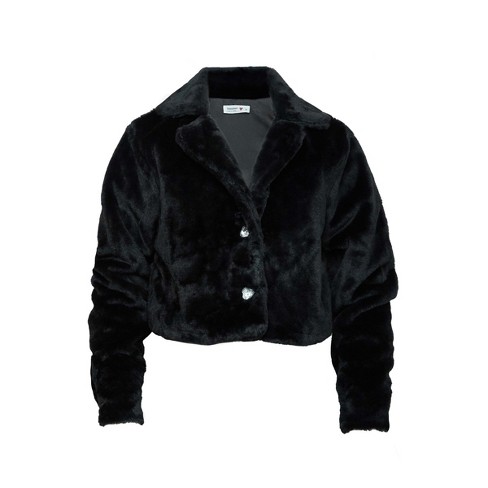 Target black fur shop jacket