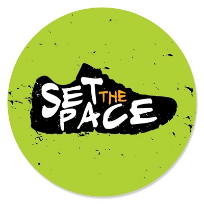 Big Dot of Happiness Set the Pace - Running - Track, Cross Country or Marathon Party Circle Sticker Labels - 24 Count