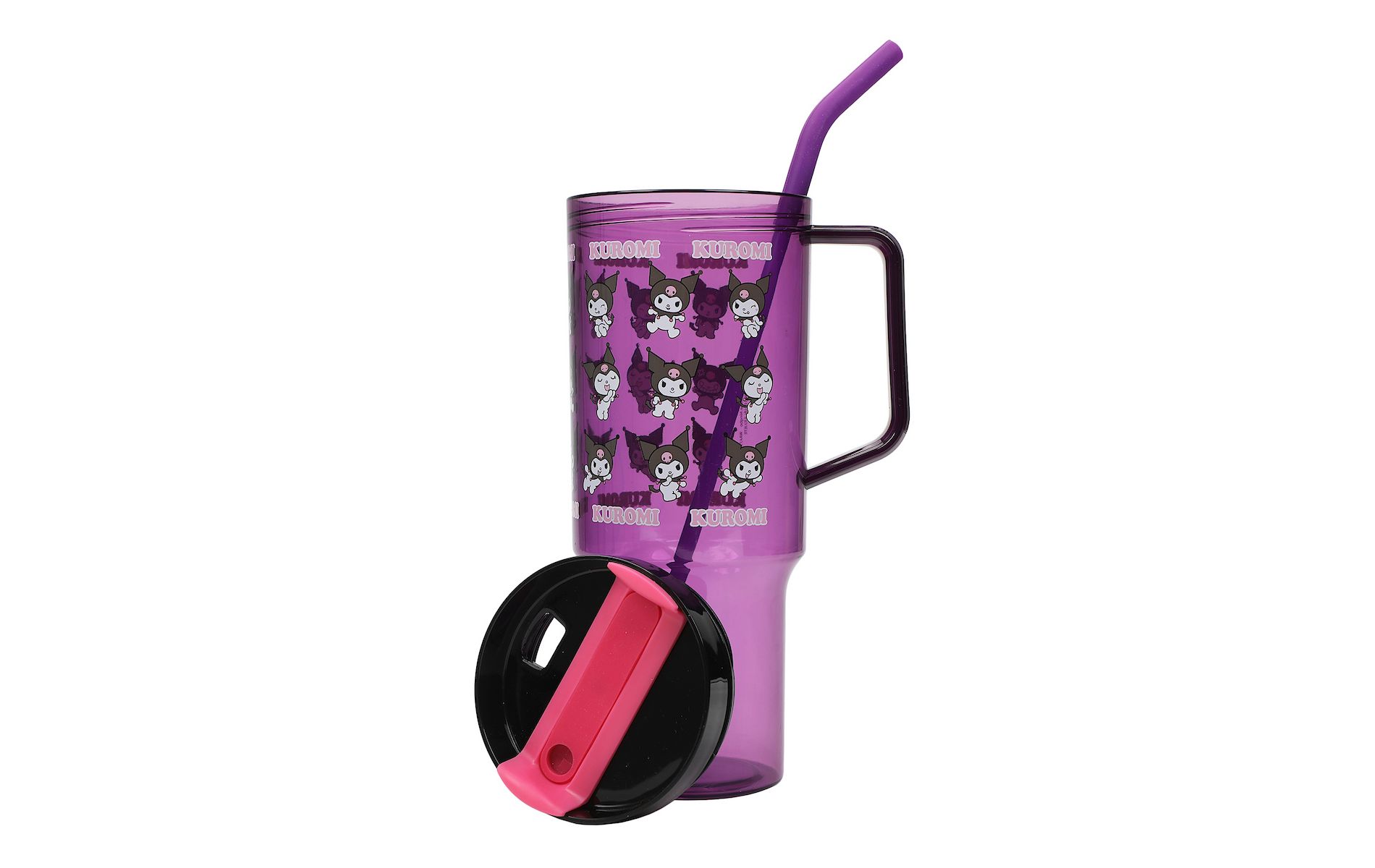 Kuromi Poses Purple 44 Oz Plastic Tumbler With Handle