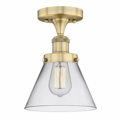 Cone - 1 Light Semi-Flush Mount In Industrial Style-9.75 Inches Tall and 7.75 Inches Wide