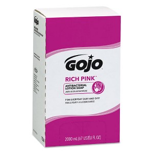 GOJO RICH PINK Antibacterial Lotion Soap Refill, Floral, 2,000 mL, 4/Carton - 1 of 4
