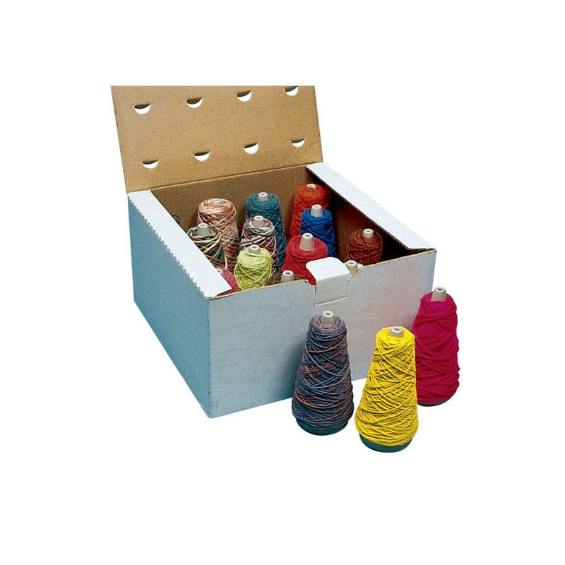 Pacon Economy Novelty Yarn with Dispenser Box, Assorted Color, 4 Ounce, Set of 16, 1 of 2