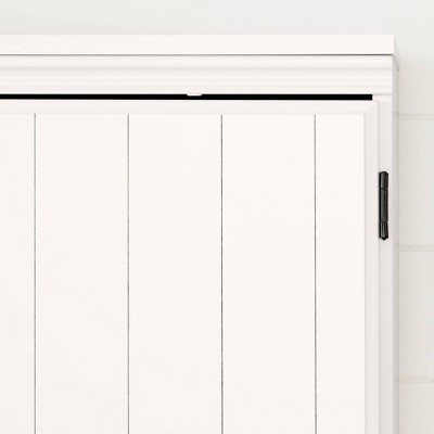 Pure White Farmhouse 2-Door Storage Cabinet with Adjustable Shelves