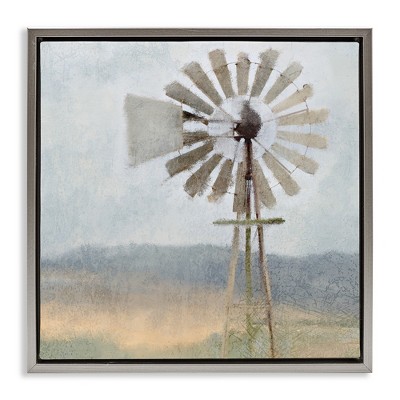 Stupell Industries Neutral Blue Windmill Breeze, 25" x 25"