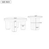 FONTOI Modern Round Coffee Table 2 Pcs Office End Table Small Sofa Table with Cylindrical Leg Nesting for Living Room, White, 31.4"* 31.4"*14.6" - 3 of 4