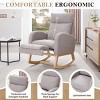 Nursery Rocking Chair with Adjustable Footrest & Headrest, Modern Teddy Recliner with Storage Pocket for Living Room Bedroom-3irtyhousy - 2 of 4