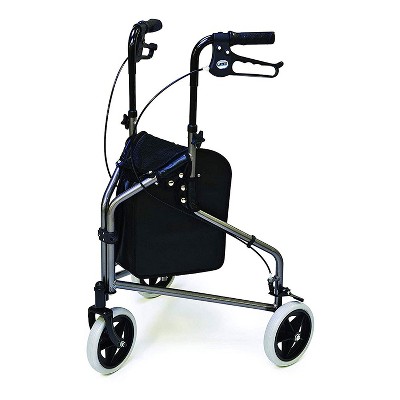 Lumex Set N' Go Adjustable Rollator Walker with Padded Seat, Backrest, Ergonomic Handles, and Zippered Pouch