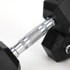 Naysaye Dumbbell Hex Dumbbell with Chrome Plated Knurled Handle Rubber Coated Solid Cast Iron for Home Gym, Silver - 4 of 4