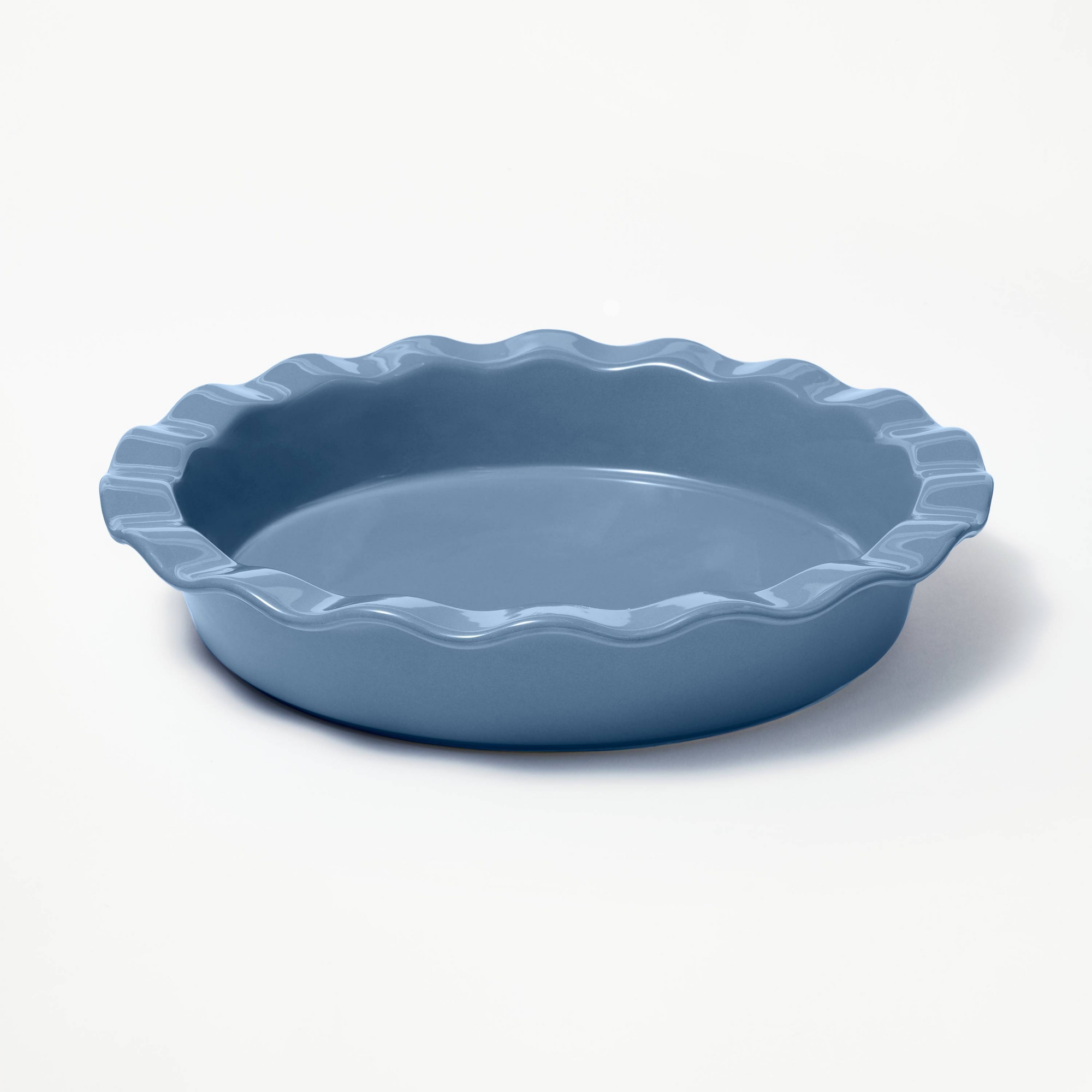 9" Round Stoneware Ruffle Pie Dish Blue - Figmint™