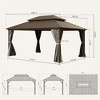 NicBex Permanent Galvanized Steel Roof Outdoor Gazebo with Aluminum Frame, Pavilion Metal Gazebos with Netting & Curtains for Garden, Patios, Lawns - 3 of 4
