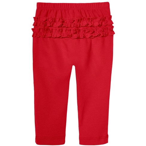 City Threads USA-Made Baby Ruffle Butt Soft Cotton Leggings | Candy Apple -  4T