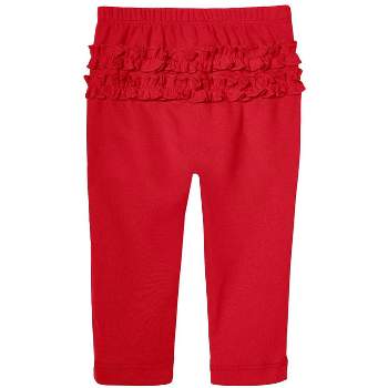 City Threads USA-Made Baby Ruffle Butt Soft Cotton Leggings | Candy Apple - 4T