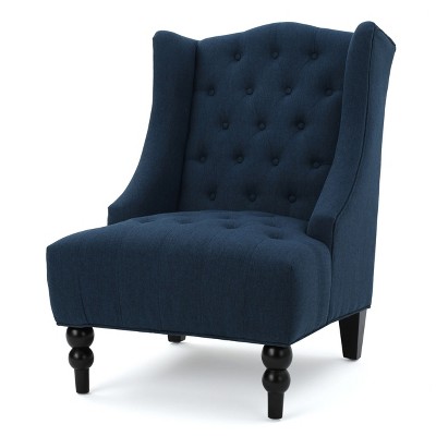 NicBex Linen Accent Chair Modern Upholstered Button Tufted Armchair Wingback Single Sofa Chair with Rotating Legs for Bedroom,Living Room