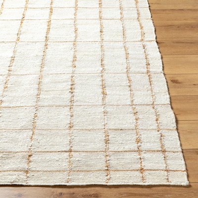 Kamey 5' x 7'6" Ivory Geometric Handmade Jute Area Rug