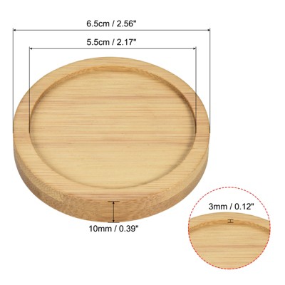 Unique Bargains Indoors Bamboo Round Plant Pot Saucers Flower Drip Tray