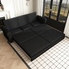 93" King Size Sofa Bed Couch Pull Out Couch 3 In 1 Convertible Sleeper Sofa Bed Velvet Chesterfield Sofa With Nailhead Trim & Rolled Arm-Cuddlewood - 3 of 4
