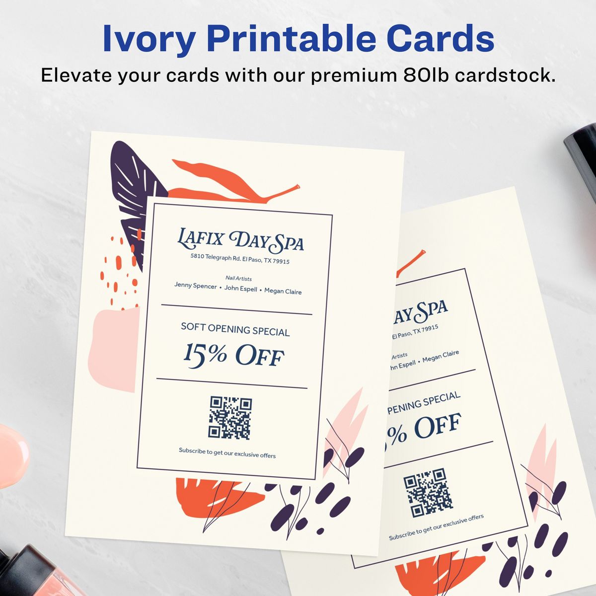 Avery 8-1/2" x 11" Rectangle, Matte Ivory Cardstock - thumbnail 2