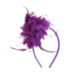 Unique Bargains Halloween Christmas Women's Flower Feathers Headband 1 Pc - 1 of 4