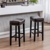 Furniture,Counter Height 29" Bar Stools for Kitchen Counter Backless Faux Leather Stools Farmhouse Island Chairs (29 Inch, Black, Set of 2) - 2 of 4