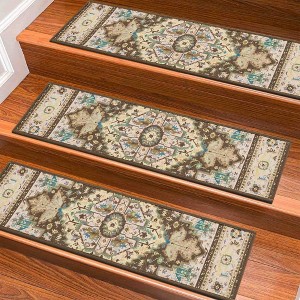 BAGOKIE 15 Pack 8"x30" Washable Non-Slip Stair Treads - 1 of 4