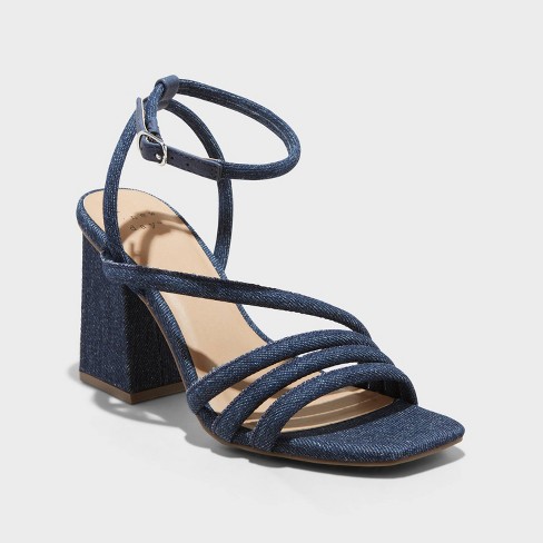 Women's Blue Block Heels