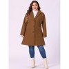Women's Winter Notched Lapel Single Breasted with Pockets Pea Coats - Agnes Orinda - 3 of 4