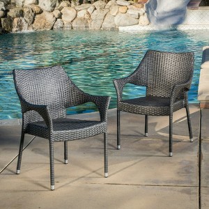Sapphtopaz Patio Dining Chairs Wicker Patio Chairs with Back for Patio, Outside, Living Room - 1 of 4