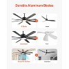 VEVOR 84 In Ceiling Fan with Light, 6-Speed Remote Control, Dimmable 3-Color Temperature, Reversible DC Motor, Low Profile Flush Mount Fan,White - 3 of 4