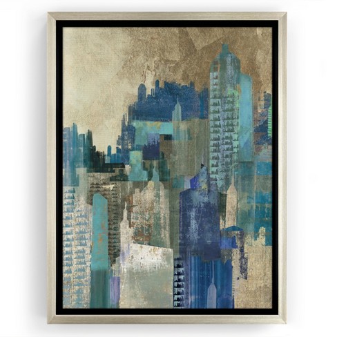 Americanflat - 24x36 Floating Canvas Champagne Gold - Golden City