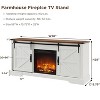 TV Stand with Fireplace for 65+ Inch TV, Farmhouse Entertainment Center with 18" Fireplace & Sliding Door, Wood TV Consoles for Living Room - 3 of 4