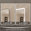 BAOURE 24x32 inch Rectangular Dimmable Anti-Fog LED Wall Bathroom Iron Framed Vanity Mirror for Bathroom - 2 of 4
