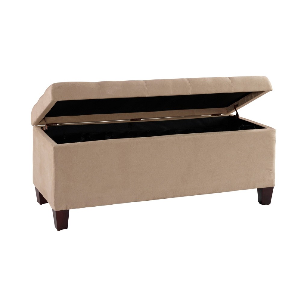 Photos - Pouffe / Bench Linon 48" Carmen Traditional Microfiber Upholstered Tufted Hinged Lid Storage Ot 