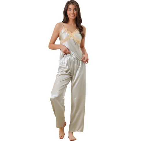 Women's Tank Top And Fuzzy Pajama Pants, Sleepwear And Loungewear Set  Medium, Ivory : Target