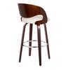 30" Faux Leather Mid-Century Modern Swivel Barstool with Open Back and Metal Footrest, Set of 2 for Kitchen - 4 of 4