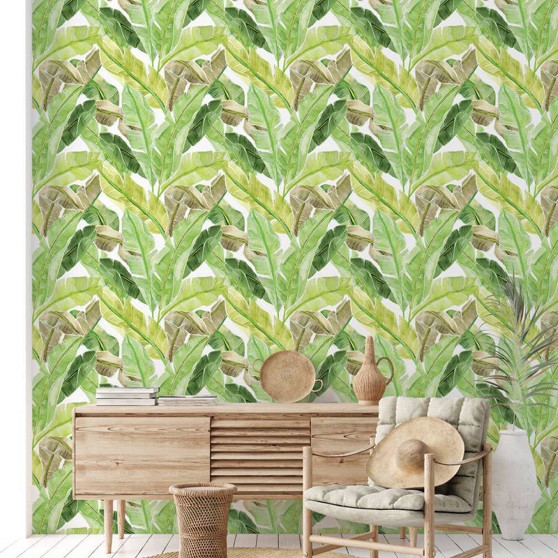 Tempaper &#38; Co. 28 sq ft Bahama Palm Key Lime Peel and Stick Wallpaper, 4 of 7