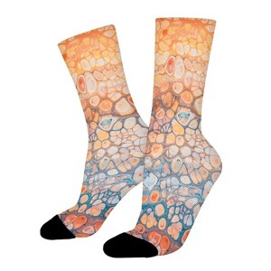 Fluid Chain Print Women Printed Crew Socks Funny Funky Socks Soft Polyester Novelty Gifts for Artists Men - 1 of 1
