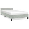 Bed Frame With Headboard Light grey Velvet, Plywood, Engineered wood - 2 of 4