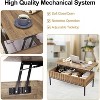 Homhougo Lift Top Coffee Table, Mid Century Modern Coffee Table, Farmhouse Wooden Coffee Table with Hidden Storage Compartment, Rustic Center Table - 4 of 4