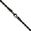 Chisel Stainless Steel Polished Black IP-plated 4mm 16" Rope Chain Necklace - 3 of 4