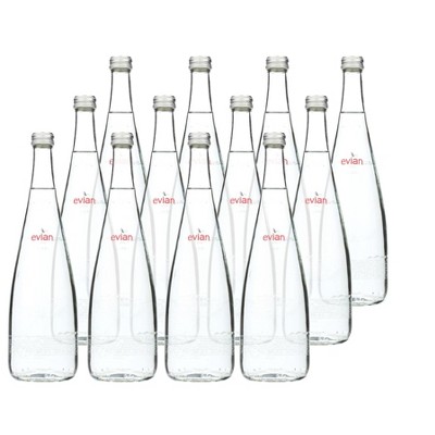 evian Natural Spring Water Individual 750 mL/25.4 Fl Oz (Pack of 12), Water  Bottles with