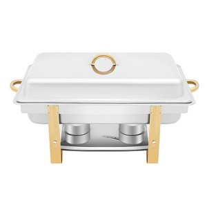YIYIBYUS Buffet Warmer Stove Stainless Steel Rectangular 9-Quart Chafing Dishes - 1 of 4