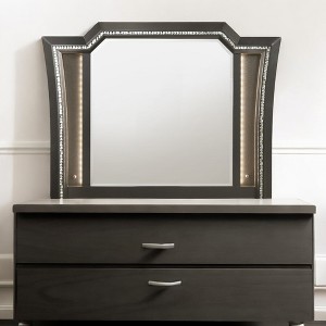 Kaitlyn Metallic Gray Finish Mirror W/Led - 1 of 1