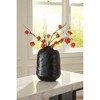 Signature Design by Ashley Ryanford 10" Glass Vase, Black Hand-Carved Finish - 2 of 4
