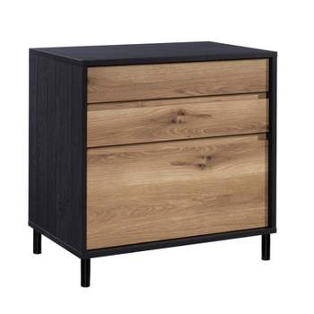 2 Drawer Iron City Lateral File Cabinet Checked Oak - Sauder : Target