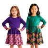 The Pink Picket Fence Louise Twirl Dress 2-Pack – Soft Cotton Floral Dresses for Girls – Green & Purple – 1 of Each – Sensory-Friendly - 4 of 4
