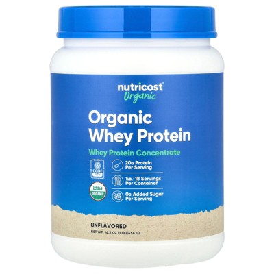 Nutricost Organic Whey Protein, Unflavored, 1 lb (454 g)