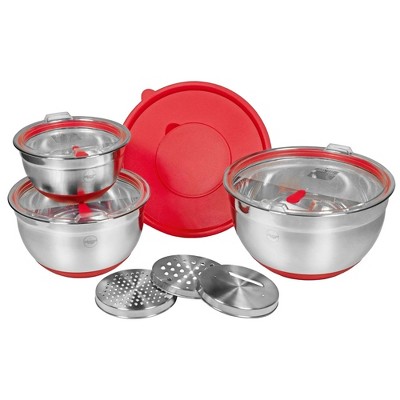 Gourmet Edge Stainless Steel Mixing Bowl Set For Home Kitchen (10 Piece)